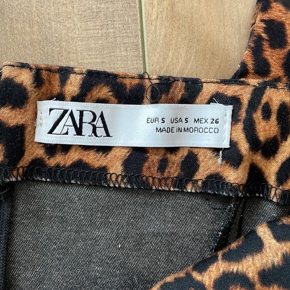 Zara Bodycon Cheetah Leopard Animal Print Mini Dress Sz S - Picture 4 of 7